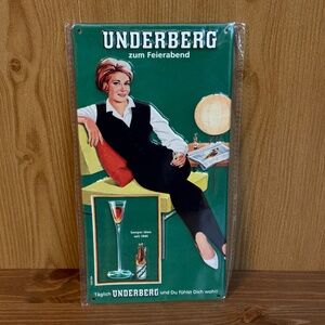 New Underberg Tin Sign Woman Black Vest